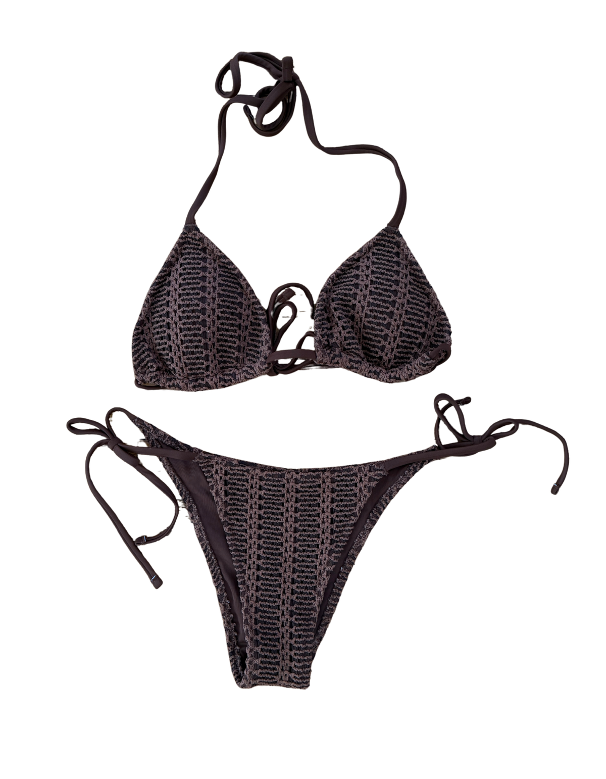 Aerie - Crinkle Brown Bikini - S (Like New)