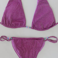 Ema Purple Beaded Bikini Set - FINAL SALE