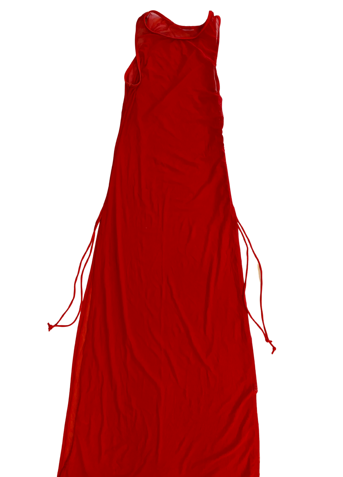 Red Mesh Maxi Dress