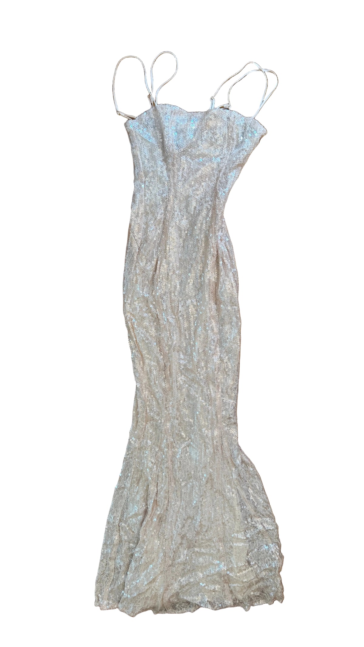 Oh Polly - Silver Sequin Maxi Dress - XS (New With Tags)