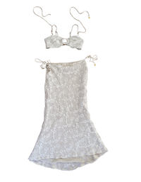 Kulani Kinis - Lace Top and Tie Side Maxi Skirt Set - Sweet Nothings - S/M (Like New)