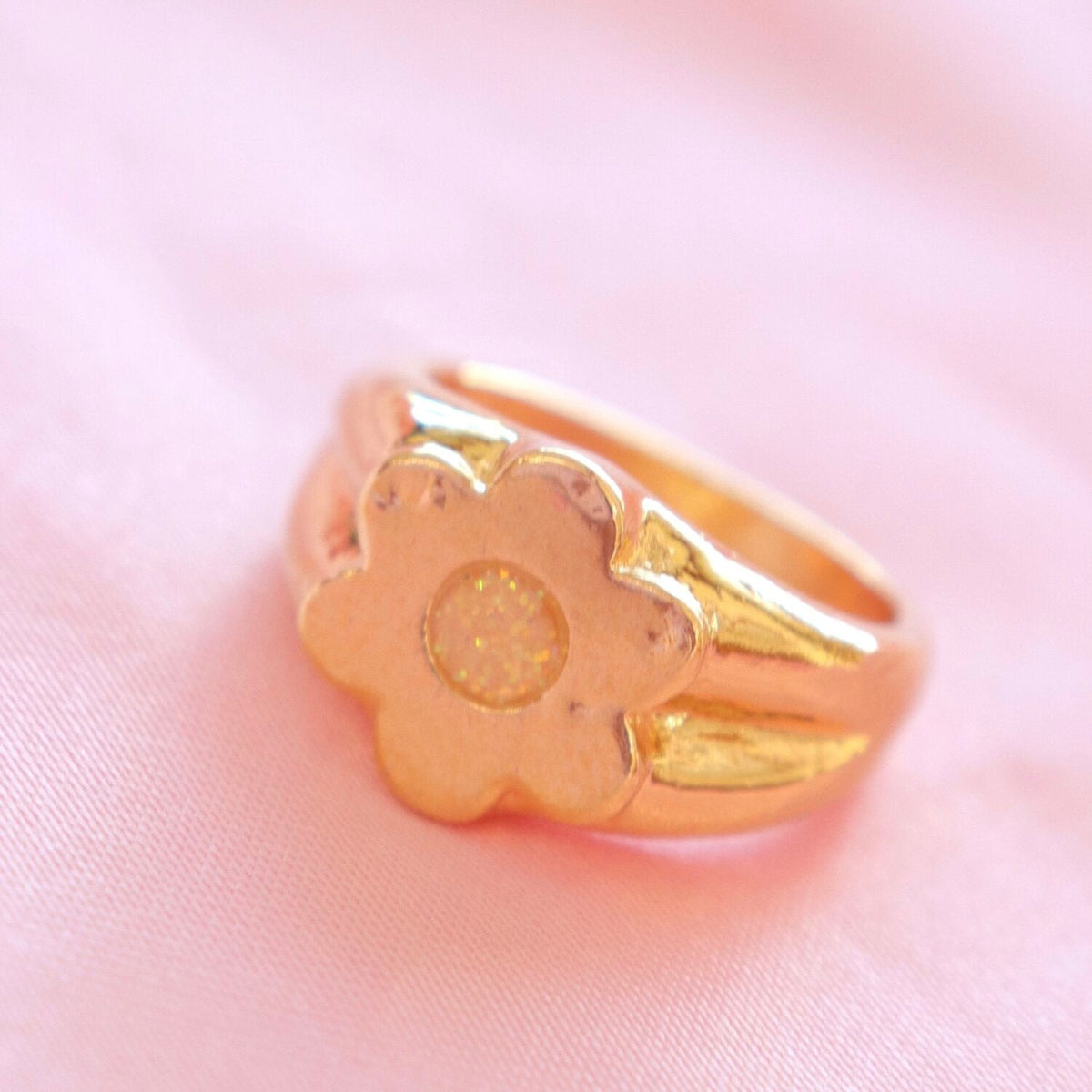 Glitter Flower Ring - FINAL SALE