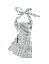 White Fox - Blooming Hearts Mini Dress Cream - Black Polka Dot Mini Dress - Size S (New With Tags)