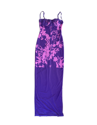 Finesse Purple Floral Corset Maxi Dress - S (Like New)