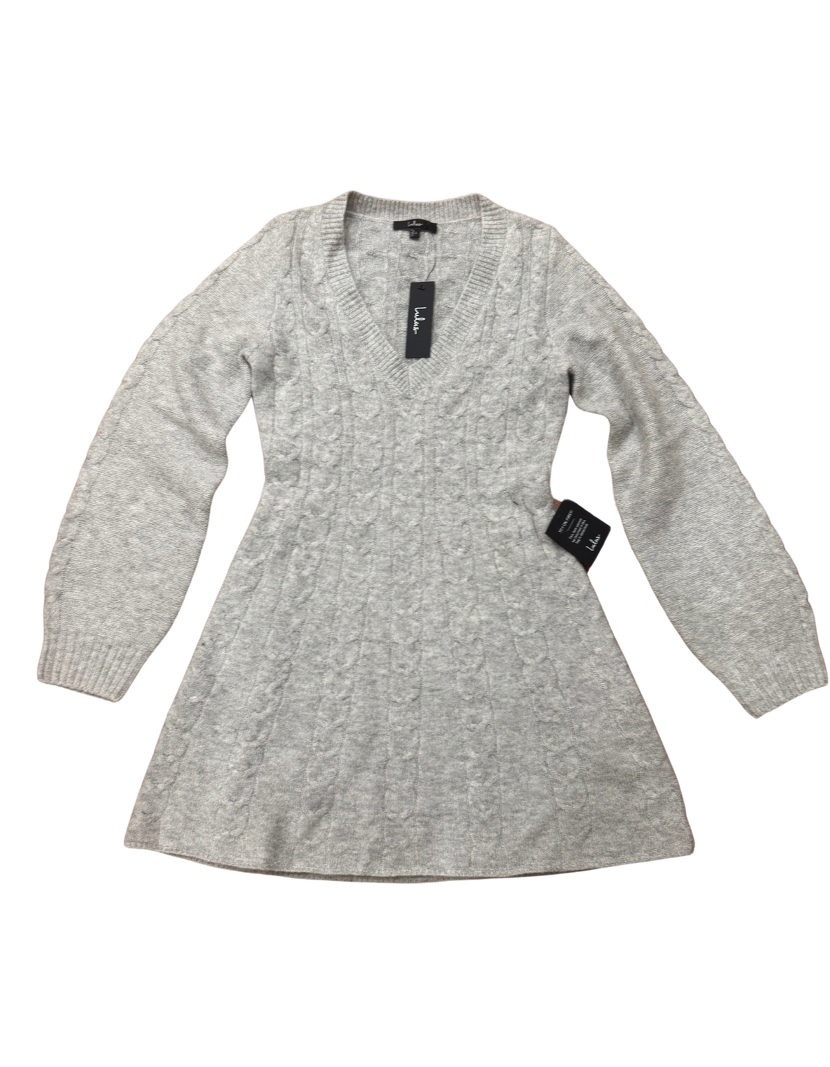 Lulus - Gray Sweater Dress - V Neck Mini Dress - New With Tags