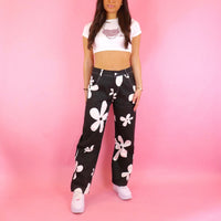 Hipster Girl Black Flower Pants - FINAL SALE