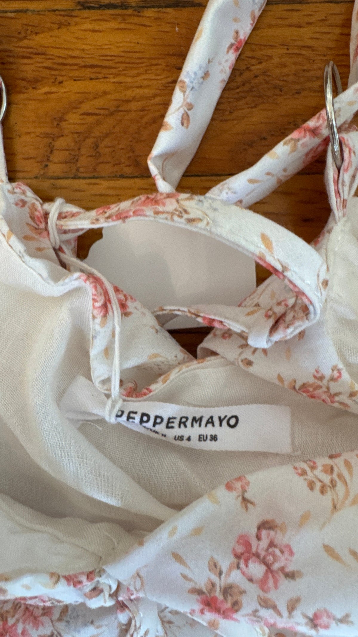 Peppermayo - White Floral Mini Dress - S (Like New)