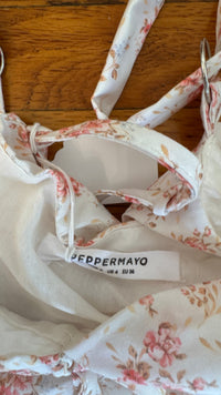 Peppermayo - White Floral Mini Dress - S (Like New)