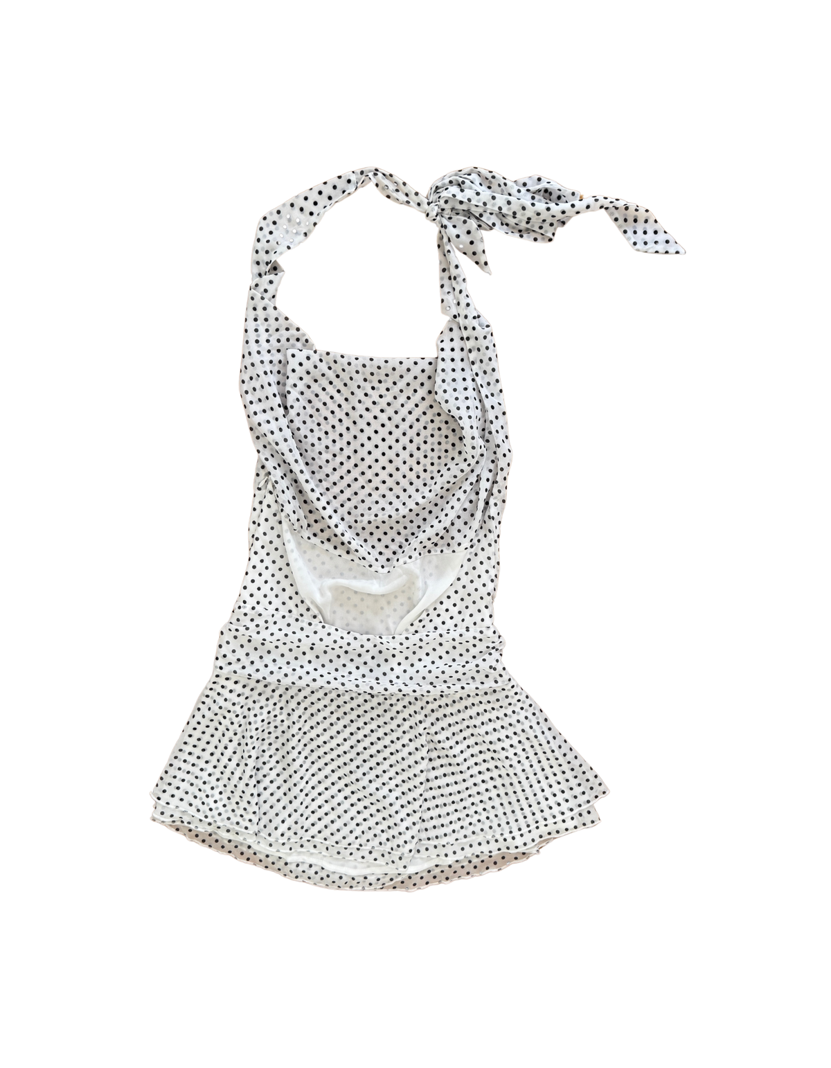 White Fox - Blooming Hearts Mini Dress Cream - Black Polka Dot Mini Dress - Size S (New With Tags)