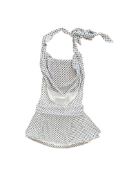White Fox - Blooming Hearts Mini Dress Cream - Black Polka Dot Mini Dress - Size S (New With Tags)