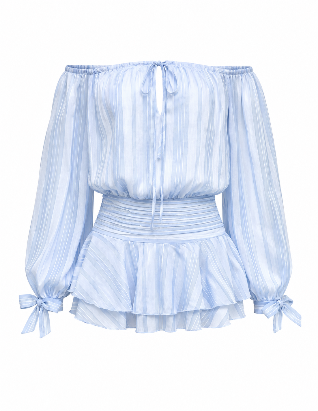 Peppermayo - Eira Balloon Sleeve Mini Dress - Baby Blue - US 2 (New With Tags)