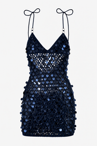 Outcast - Freya Mini Dress - Black Sequin Crochet - S/M (Like New)