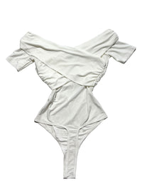 Windsor- White Cross Front Bodysuit - NEW WITH TAGS