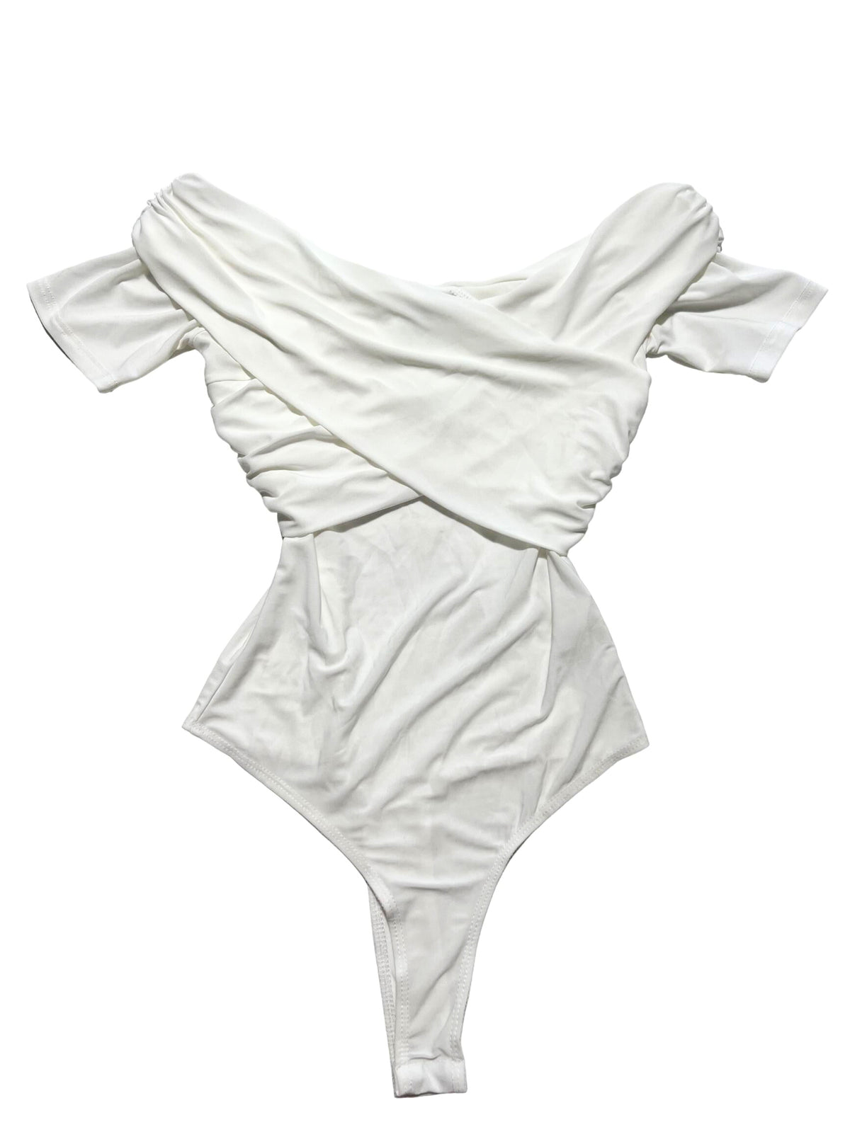 Windsor- White Cross Front Bodysuit - NEW WITH TAGS