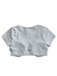 Alo- White Scoop Neck Crop Top