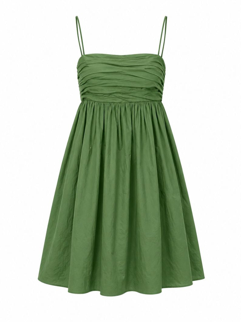 Reformation Catarina Babydoll Mini Dress - Green - Size 6 (Like New)