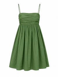 Reformation Catarina Babydoll Mini Dress - Green - Size 6 (Like New)