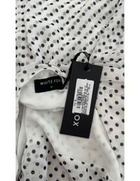White Fox - Blooming Hearts Mini Dress Cream - Black Polka Dot Mini Dress - Size S (New With Tags)
