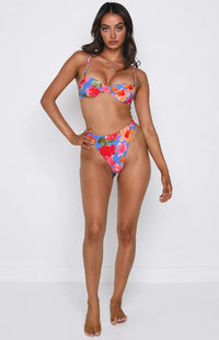 Beginning Boutique - 9.0 Swim - Jamilla Blue Floral Bikini Bottoms - NEW FINAL SALE
