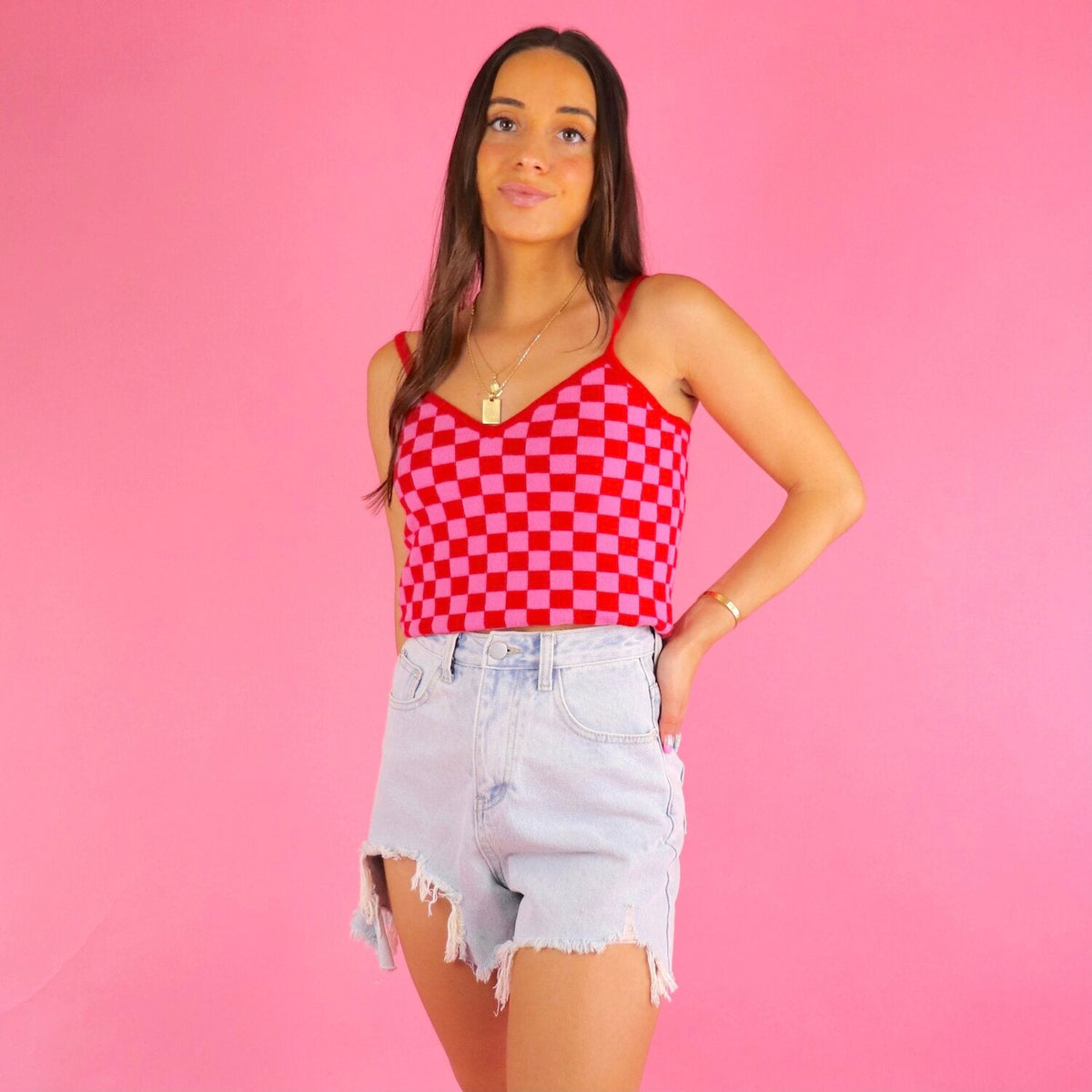 Ella Checkered Tank - FINAL SALE