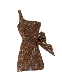 Nookie- Rose Gold Sequin One Shoulder Mini Dress