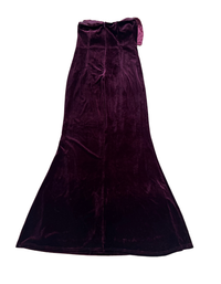 Lulus - Burgundy Satin Dress with Bow Detail