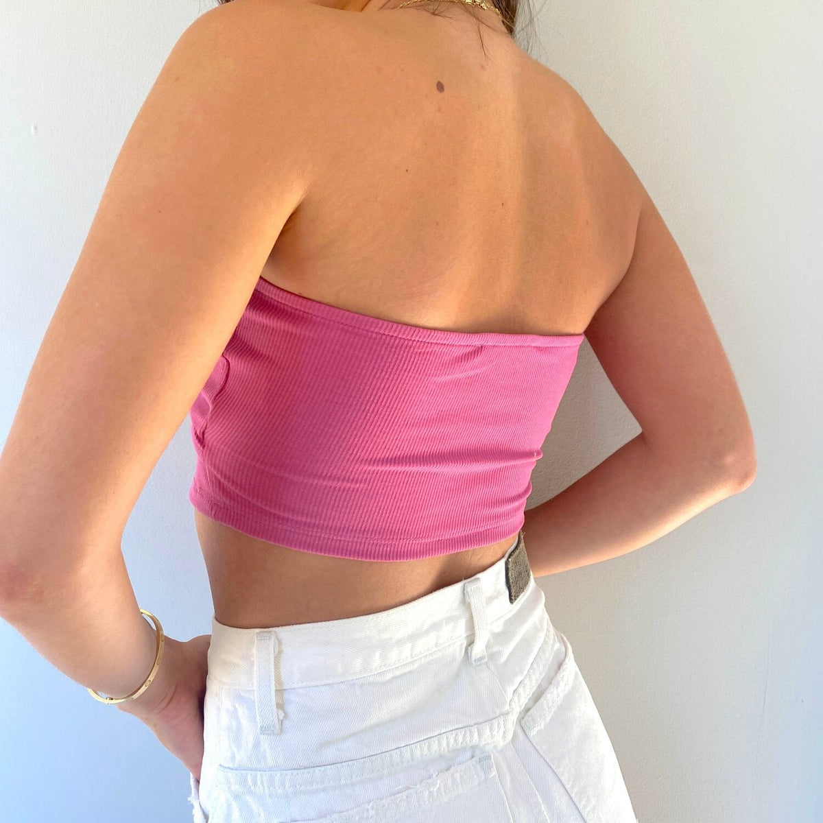 Erin Pink Ribbed Cut Out Top - FINAL SALE