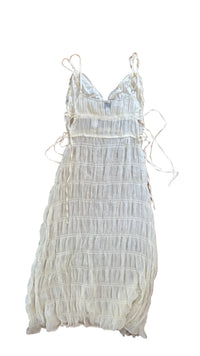 SNDYS - White Ruffle Maxi Dress - S (Gently Used)