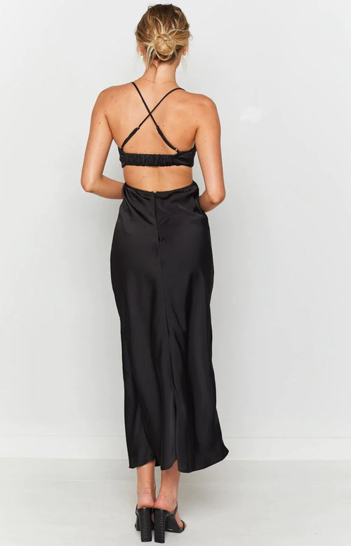 Beginning Boutique - Black "Taleah" Cut Out Maxi Dress - NEW WITH TAGS FINAL SALE