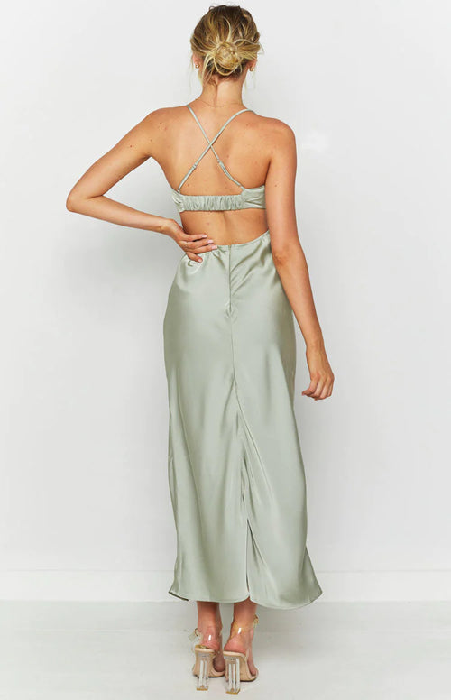 Beginning Boutique - Green "Taleah" Maxi Dress - NEW WITH TAGS FINAL SALE