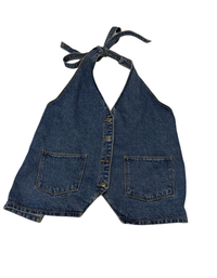 White Fox - Denim Halter Top - L (Like-New)