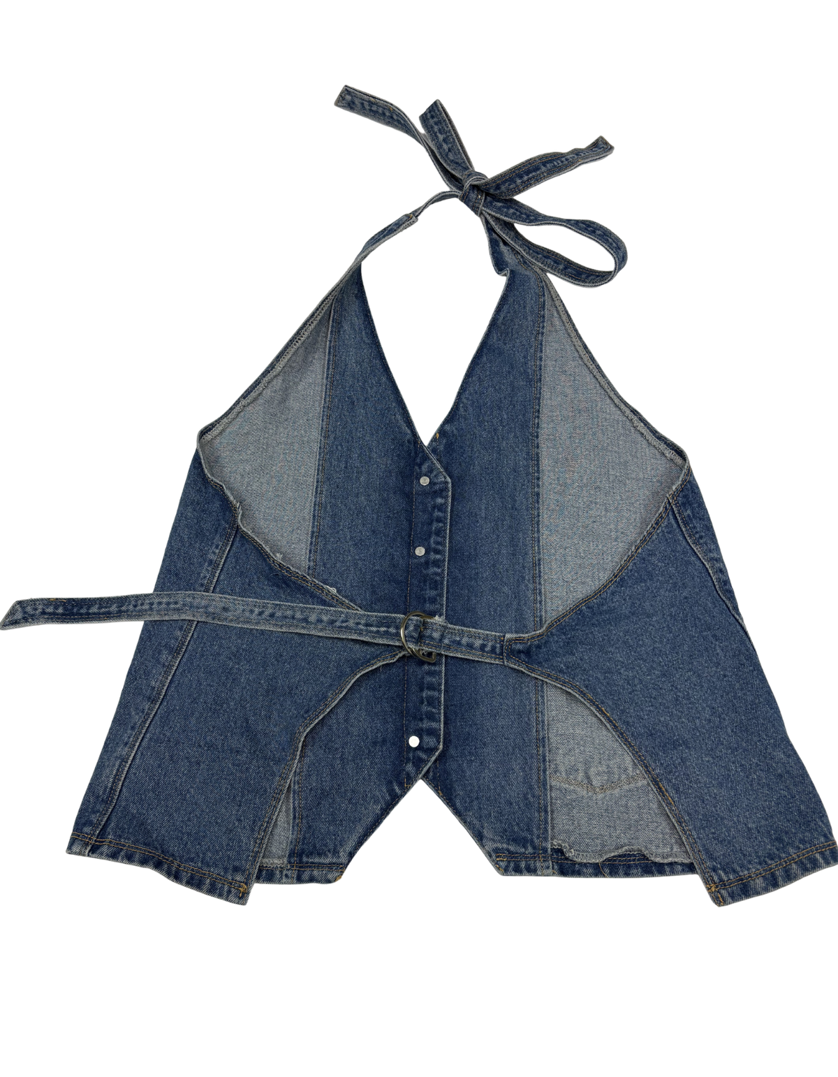 White Fox - Denim Halter Top - L (Like-New)