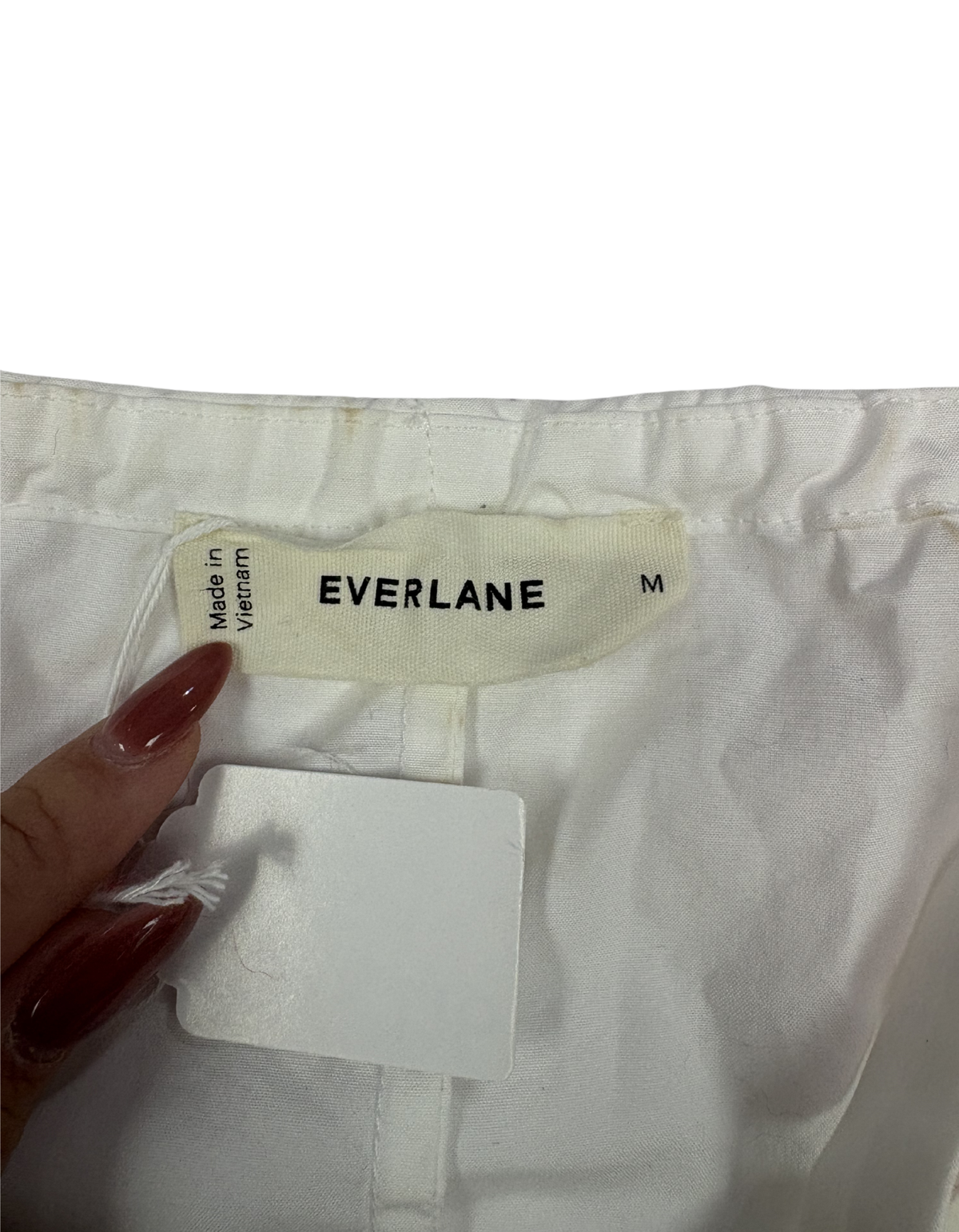 Everlane - White Puff-Sleeve Blouse - M (Like-New)