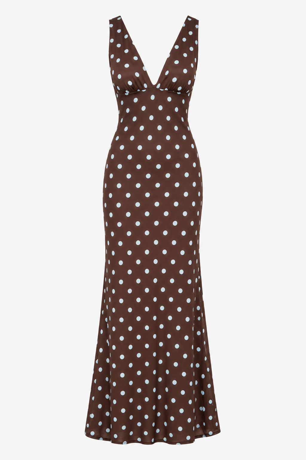 American Threads - Lettie Mesh Maxi Dress -  Brown Polka Dot - Size Small (Like New)
