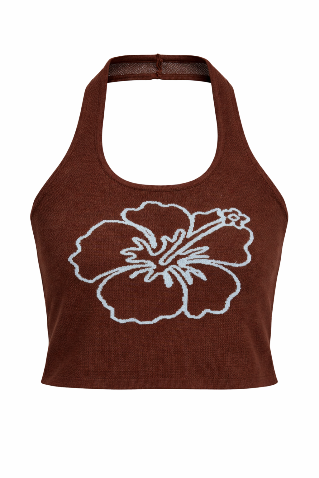 Kulani Kinis - Knit Halter Tank Top in Espresso Bloom - S (Like-New)