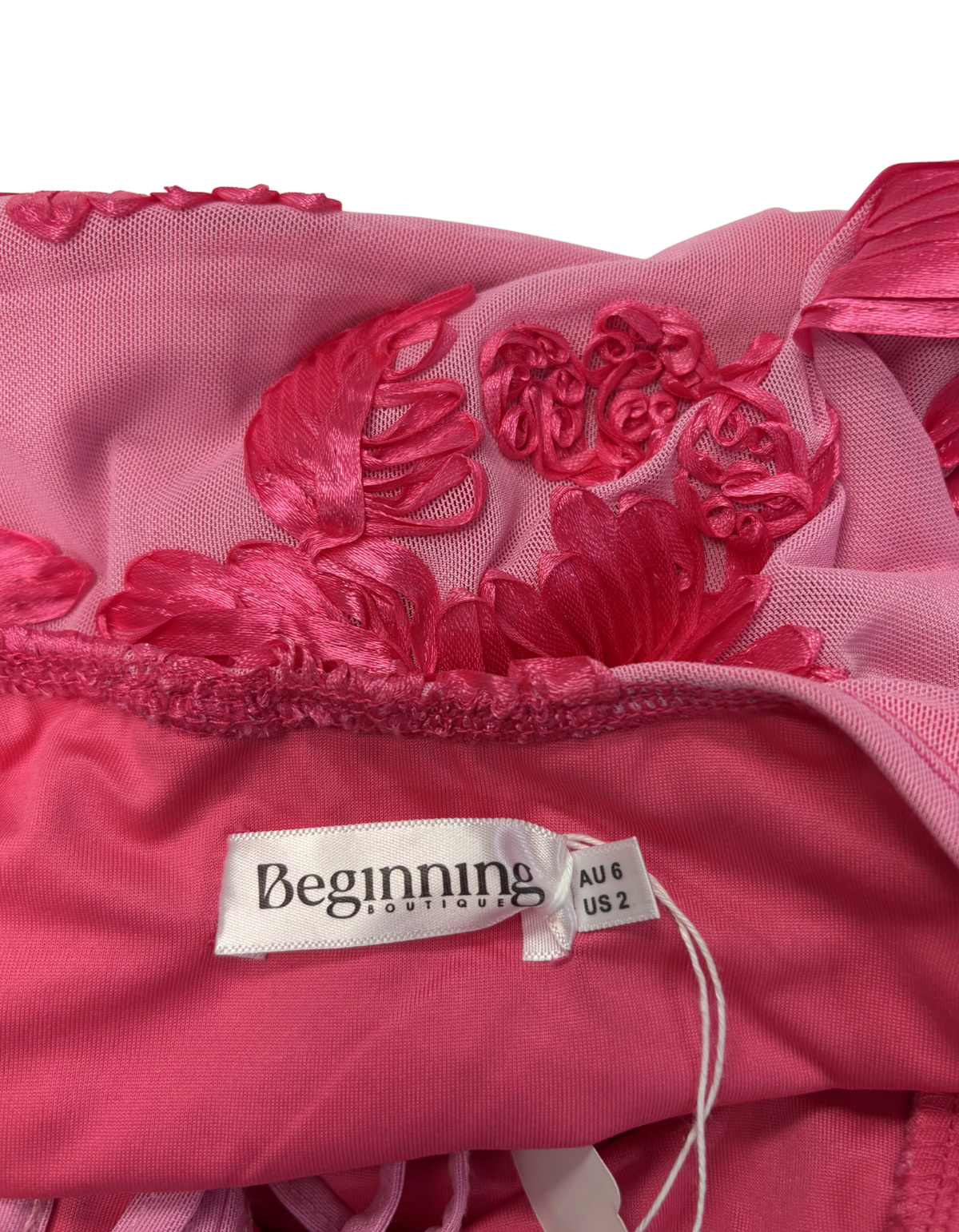 Beginning Boutique - Ada Pink Floral Mini Dress - XS (Like New)