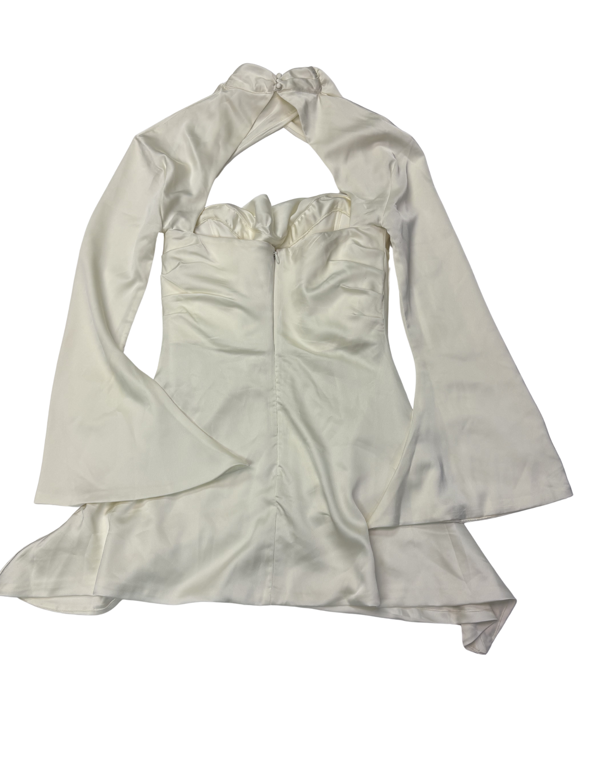 House of CB - Long Bell Sleeve Satin Corset Mini Dress - M (Like-New)