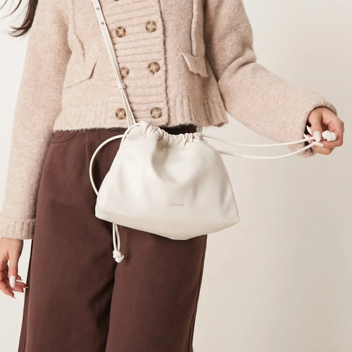 Calvin Klein - Cream Crossbody Bag with Drawstring (New With Tags)