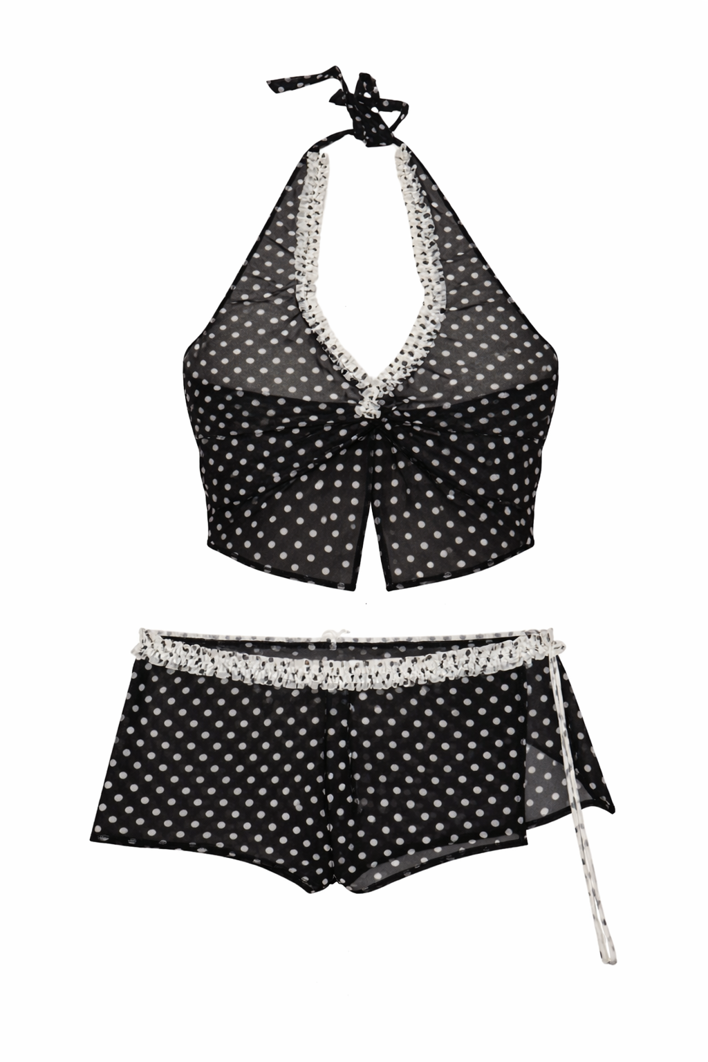 Jaded London - Polka Ruffle Tankini Shorts Set - LG (Like-New)