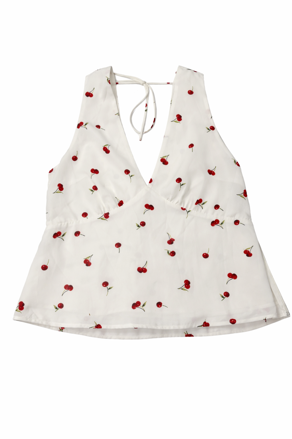 Abercrombie & Fitch - Satin Sleeveless Cherry Top - M (Like New)