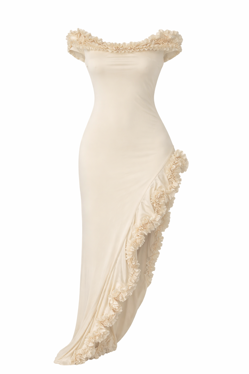 Meshki - Arielle Off Shoulder Ruffle Midi Dress - XS (Like-New)