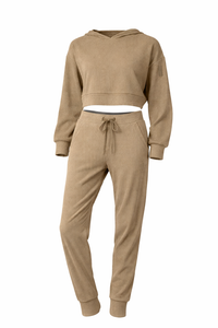 Alo - Gravel Heather Muse Hoodie and Sweatpants Set - S/M (Like-New)