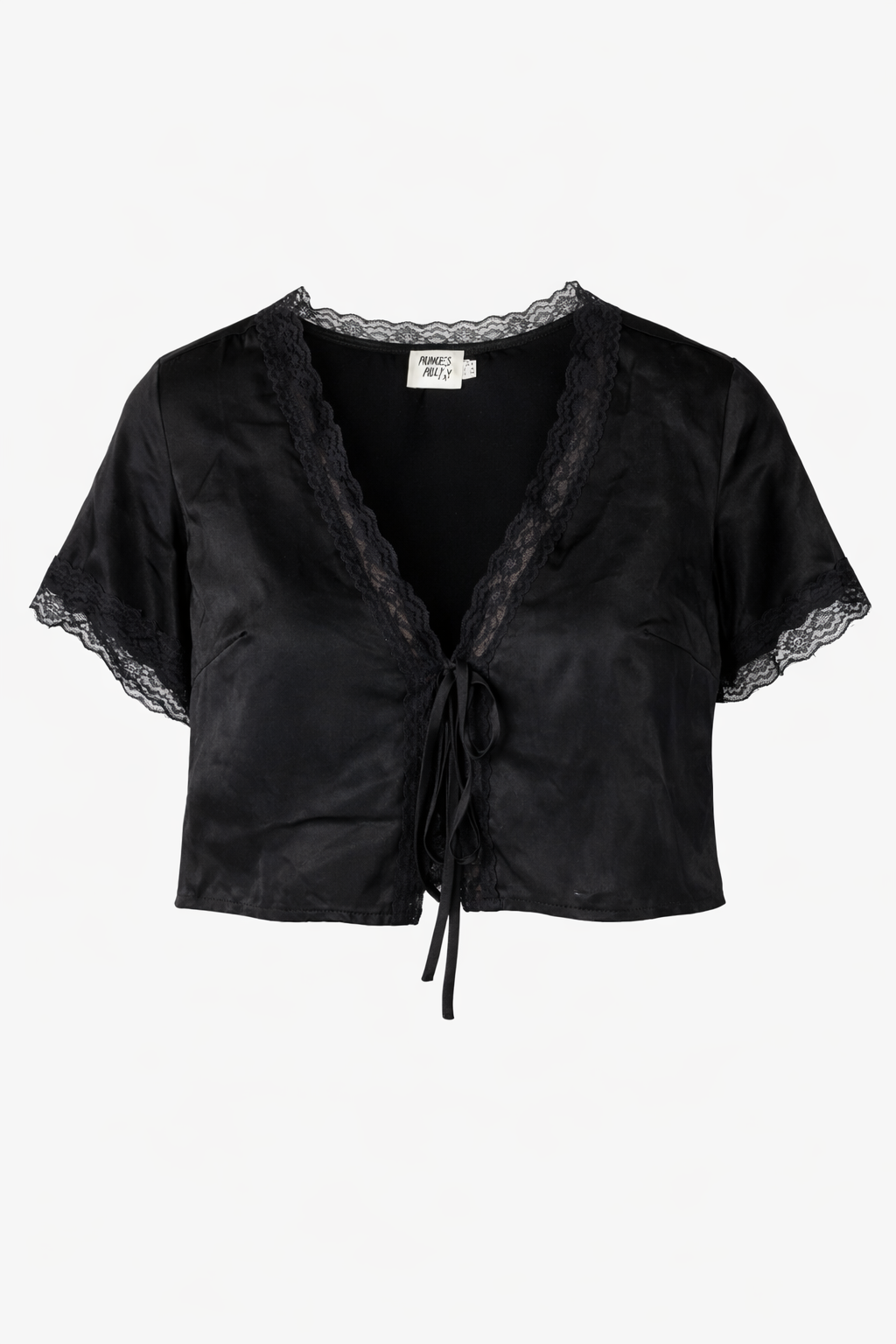 Princess Polly - Vintage Tie Up Top Black - S (New with Tags)