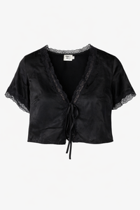 Princess Polly - Vintage Tie Up Top Black - S (New with Tags)