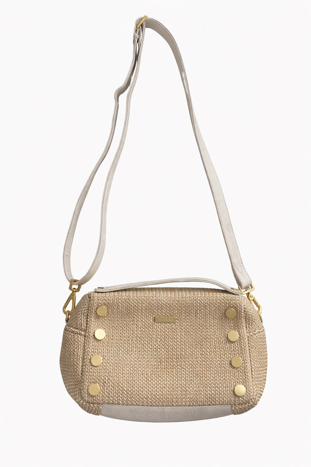 Hammitt - Cross Body Lily White Raffia/Brushed Gold Bag (Like-New)