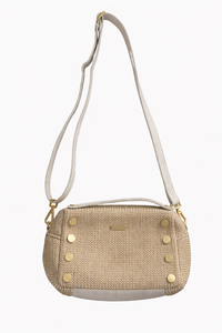Hammitt - Cross Body Lily White Raffia/Brushed Gold Bag (Like-New)