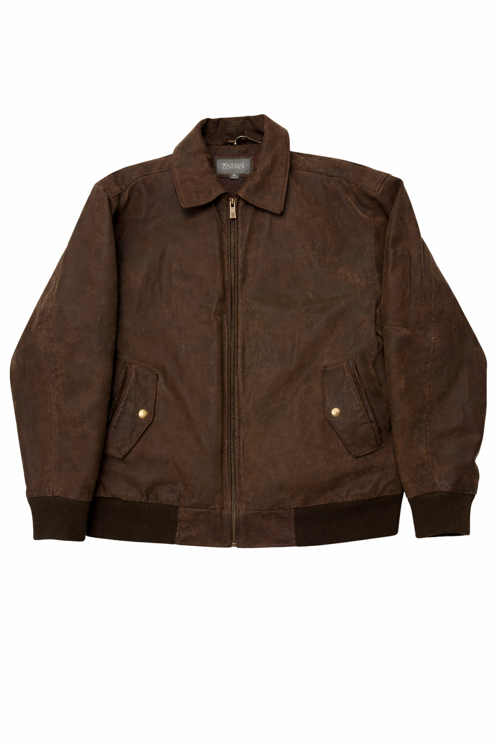 Wilsons Leather - Brown Leather Bomber Jacket - XL (Like-New)