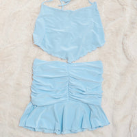 Gisel Blue Skirt Set - FINAL SALE