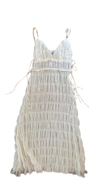 SNDYS - White Ruffle Maxi Dress - S (Gently Used)