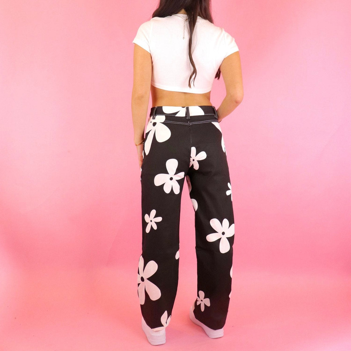 Hipster Girl Black Flower Pants - FINAL SALE